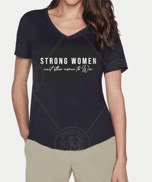 STRONG WOMEN WIN V-NECK T-SHIRT